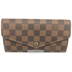 △△ LOUIS VUITTON ルイヴィトン 長財布 ダミエ ポルトフォイユサラ ICチップ 反りあり N63209 ブラウン Aランク