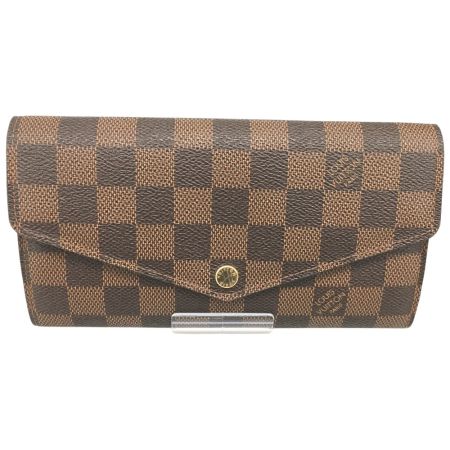  LOUIS VUITTON ルイヴィトン 長財布 ダミエ ポルトフォイユサラ ICチップ 反りあり N63209 ブラウン