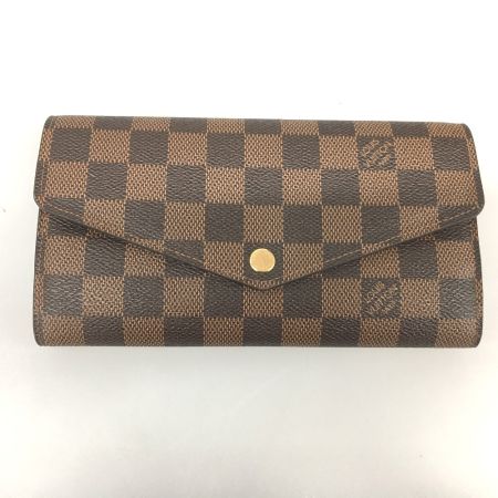  LOUIS VUITTON ルイヴィトン 長財布 ダミエ ポルトフォイユサラ ICチップ 反りあり N63209 ブラウン