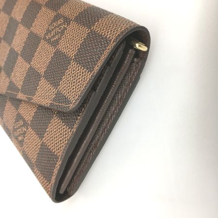  LOUIS VUITTON ルイヴィトン 長財布 ダミエ ポルトフォイユサラ ICチップ 反りあり N63209 ブラウン