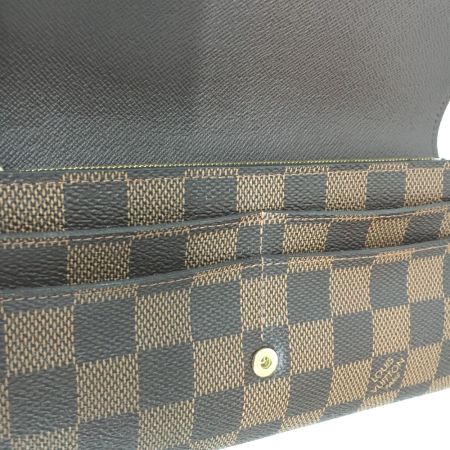  LOUIS VUITTON ルイヴィトン 長財布 ダミエ ポルトフォイユサラ ICチップ 反りあり N63209 ブラウン