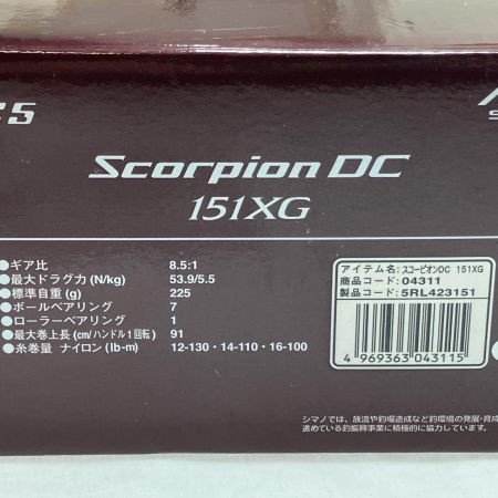  SHIMANO シマノ  ベイトリール 21 スコーピオン DC 151XG 04311