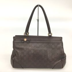 △△ GUCCI グッチ グッチシマ メイフェア リボン ハンドバッグ 257063 ブラウン Cランク