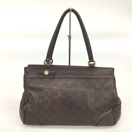  GUCCI グッチ グッチシマ メイフェア リボン ハンドバッグ 257063 ブラウン