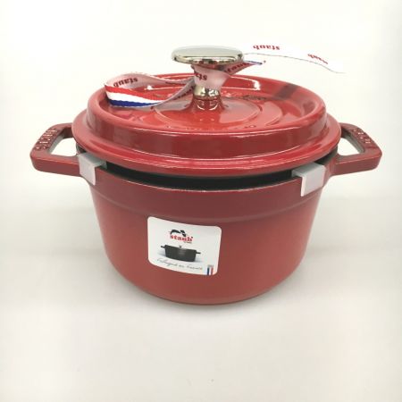  STAUB ストウブ 両手鍋 ピコ・ココット ラウンド チェリー 14cm 鋳鉄 ガス/IH両対応