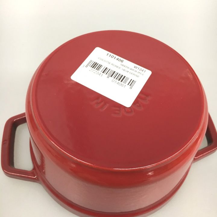 STAUB ストウブ 両手鍋 ピコ・ココット ラウンド チェリー 14cm 鋳鉄 ガス/IH両対応｜中古｜なんでもリサイクルビッグバン