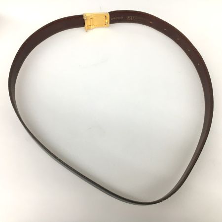  FENDI フェンディ S.A.S バックルロゴ レザーベルト ヴィンテージ 250-70077 ブラック×ブラウン