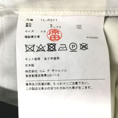  COMME des GARCONS コムデギャルソン BLACK COMME des GARCONS ウールカットデザインベルト付 ハーフパンツ XS 1L-P011 ブラック