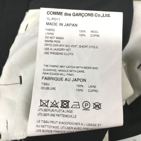  COMME des GARCONS コムデギャルソン BLACK COMME des GARCONS ウールカットデザインベルト付 ハーフパンツ XS 1L-P011 ブラック