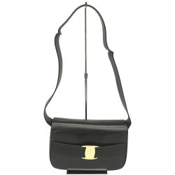 △△  Salvatore Ferragamo ヴァラリボン レザーワンショルダーバッグ  AQ-217203 Cランク