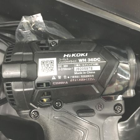  HiKOKI ハイコーキ インパクトドライバ 充電器・充電池1個・ケース付 コードレス式 36v WH36DCPX2 ブラック