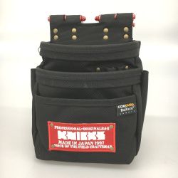 ЗЗ KNICKS コーデュラバリスティック ３段腰袋 チェーン金具付 ホダカ限定 BA-301DDX ブラック×レッド 赤ワッペン Sランク