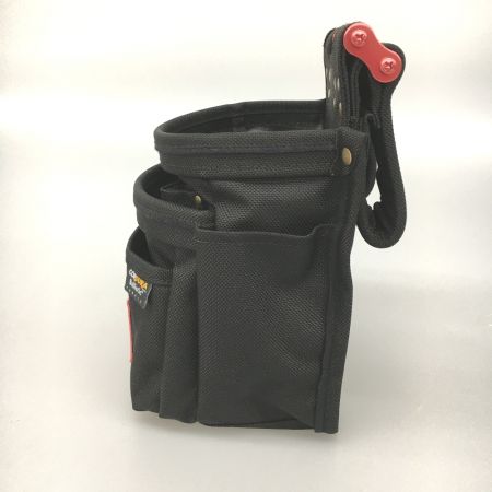 ЗЗ KNICKS コーデュラバリスティック ３段腰袋 チェーン金具付 ホダカ限定 BA-301DDX ブラック×レッド 赤ワッペン