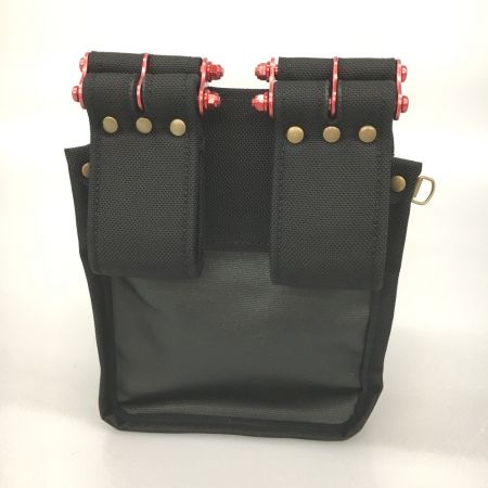 ЗЗ KNICKS コーデュラバリスティック ３段腰袋 チェーン金具付 ホダカ限定 BA-301DDX ブラック×レッド 赤ワッペン