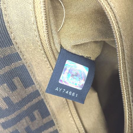  FENDI フェンディ ズッカ柄 2WAY ショルダーバッグ キャンバス×エナメル 2415-8BR607-ARN-098 ブラウン