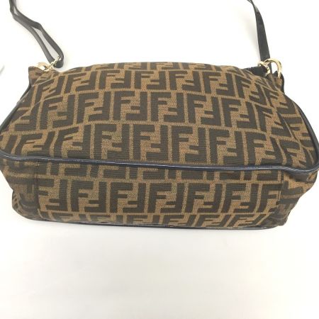  FENDI フェンディ ズッカ柄 2WAY ショルダーバッグ キャンバス×エナメル 2415-8BR607-ARN-098 ブラウン