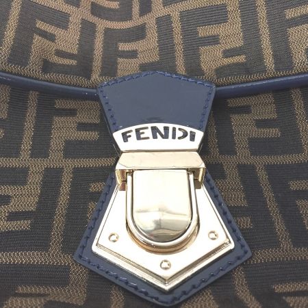  FENDI フェンディ ズッカ柄 2WAY ショルダーバッグ キャンバス×エナメル 2415-8BR607-ARN-098 ブラウン