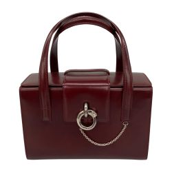 △△ Cartier カルティエ パンテール マストライン ボックス型ハンドバッグ アズキ Bランク