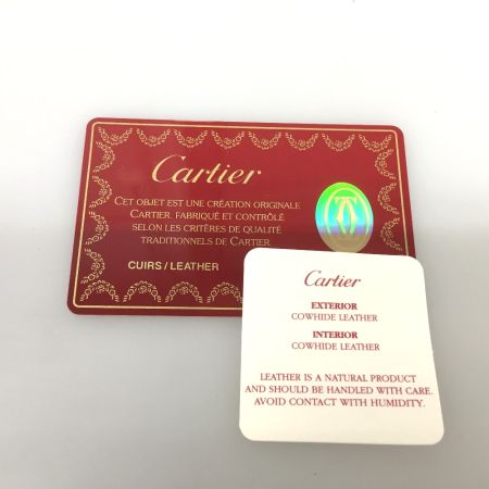  Cartier カルティエ マストライン 折り財布 コンパクトウォレット　カーフスキン　ゴールド金具 L3000451 ボルドー