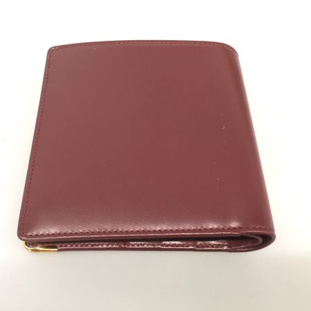  Cartier カルティエ マストライン 折り財布 コンパクトウォレット　カーフスキン　ゴールド金具 L3000451 ボルドー