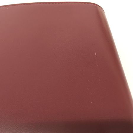 Cartier カルティエ マストライン 折り財布 コンパクトウォレット　カーフスキン　ゴールド金具 L3000451 ボルドー