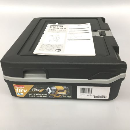  MAKITA マキタ 充電式インパクトドライバ 18v　充電池1個 BL1860B(充電回数1回)付 TD173D イエロー