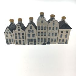 △△ KLMオランダ航空 ミニチュア デルフトブルーハウス BOLS 6点セット Aランク