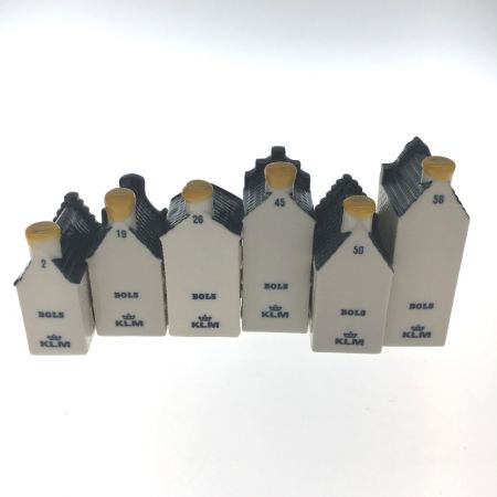  KLMオランダ航空 ミニチュア デルフトブルーハウス BOLS 6点セット