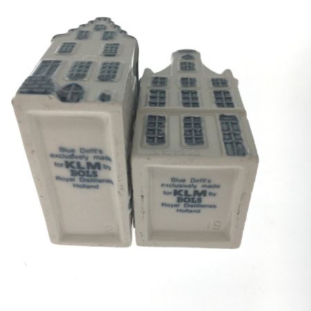  KLMオランダ航空 ミニチュア デルフトブルーハウス BOLS 6点セット