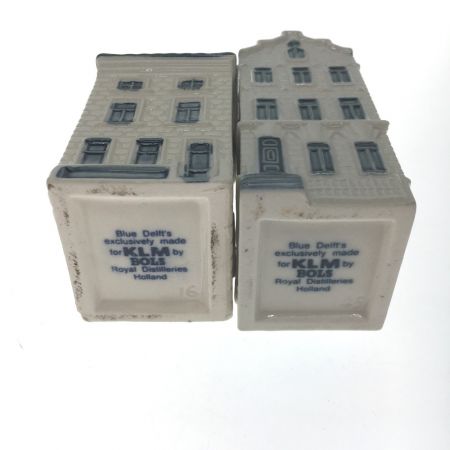  KLMオランダ航空 ミニチュア デルフトブルーハウス BOLS 6点セット