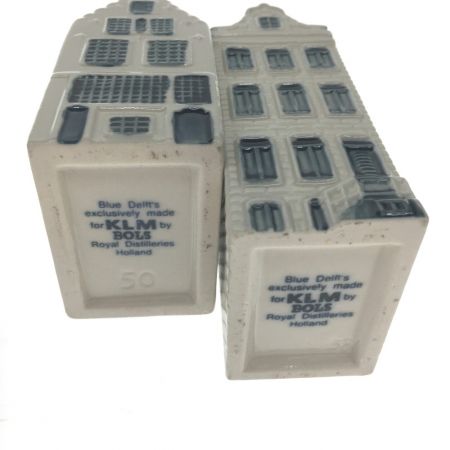  KLMオランダ航空 ミニチュア デルフトブルーハウス BOLS 6点セット