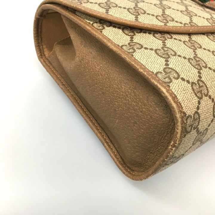 未使用保管品】1E507/グッチ/クラッチバッグ/GGスプリーム/茶/オールド