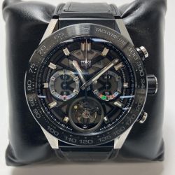 △△ TAG HEUER タグホイヤー TAG HEUER　タグホイヤー　カレラ トゥールビヨン クロノグラフ　CAR5A8Y.FC6377 CAR5A8Y.FC6377 自動巻き メンズ 腕時計 箱・取説有 Bランク