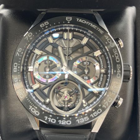 TAG HEUER タグホイヤー TAG HEUER　タグホイヤー　カレラ トゥールビヨン クロノグラフ　CAR5A8Y.FC6377 CAR5A8Y.FC6377 自動巻き メンズ 腕時計 箱・取説有