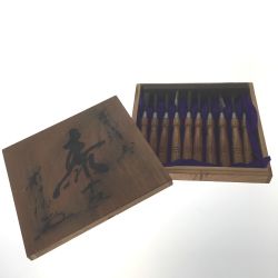 △△ 奏 彫刻刀 泰 10種10本組 彫清作 木彫り鑿 彫刻小道具 10本組 木箱付 Aランク