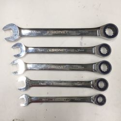 △△ SIGNET  100ギア ラチェットコンビネーションレンチ WITオリジナル5本セット Bランク
