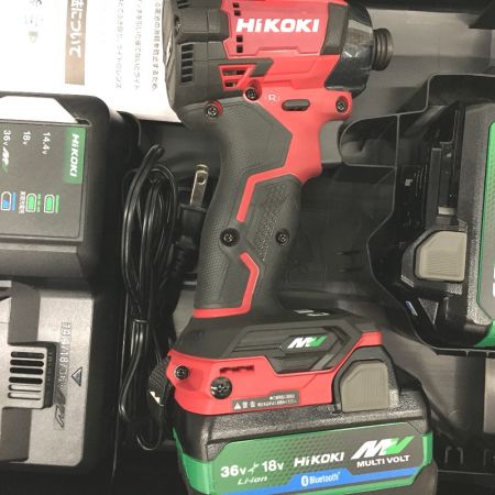  HiKOKI ハイコーキ インパクトドライバ 充電器・充電池2個・ケース付 WH36DD レッド