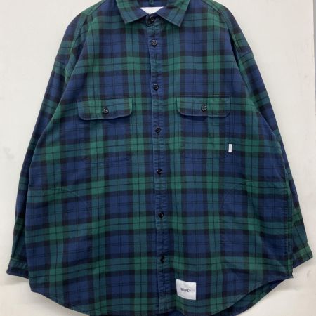  wtaps ダブルタップス オーバー シャツ コットン フランネル テキスタイル チェック 04 221TQDT-SHM02 グリーン