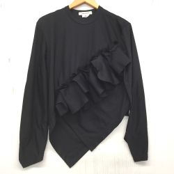 △△ COMME des GARCONS コムデギャルソン アシンメトリー 立体フリルカットソー GN-T002 ブラック Aランク