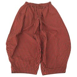 △△ COMME des GARCONS コムデギャルソン チェック バルーンパンツ XS 1C-P027 レッド Bランク