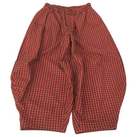  COMME des GARCONS コムデギャルソン チェック バルーンパンツ XS 1C-P027 レッド