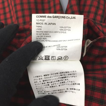  COMME des GARCONS コムデギャルソン チェック バルーンパンツ XS 1C-P027 レッド