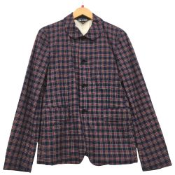 △△  ブラックコムデギャルソン 丸襟テーラードジャケット チェック AD2018 M 1C-J020 Bランク