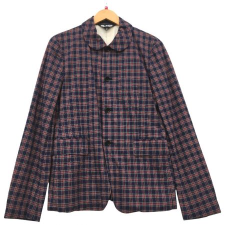  ブラックコムデギャルソン 丸襟テーラードジャケット チェック AD2018 M 1C-J020