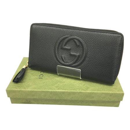  GUCCI グッチ レザーラウンドファスナー長財布 ソーホー SOHO アウトレット 598187 ブラック