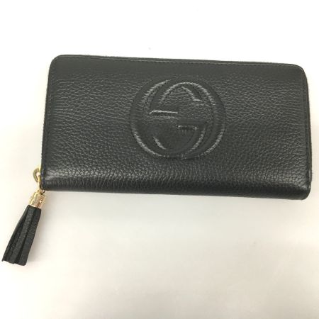  GUCCI グッチ レザーラウンドファスナー長財布 ソーホー SOHO アウトレット 598187 ブラック