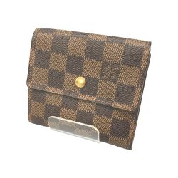 △△ LOUIS VUITTON ルイヴィトン ダミエ ポルトモネビエカルトクレディ Wホック財布  三つ折り N61652 ブラウン Bランク