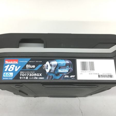  MAKITA マキタ インパクトドライバ 充電器・充電池2個・ケース付 コードレス式 18v TD173DRGX ブルー