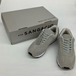 △△ via SANGACIO にゅーず ローカットスエードスニーカー 26cm ライトグレー Sランク