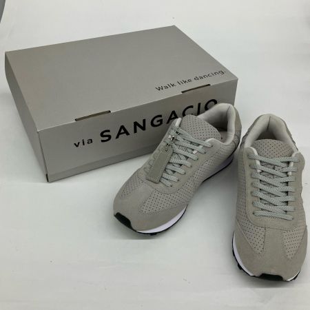  via SANGACIO にゅーず ローカットスエードスニーカー 26cm ライトグレー